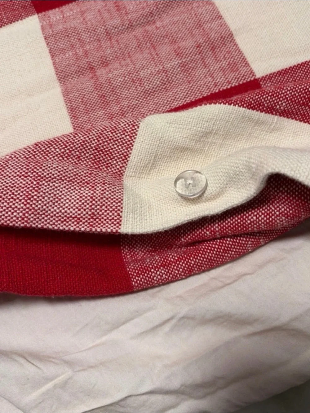 Pottery Barn Bryce Red & White Checkered Duvet Cover & Pillowcases Full/Queen
